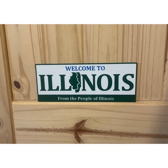 Welcome To Illinois Road Sign Chicago highway interstate State Entrance - Picture 1 of 2
